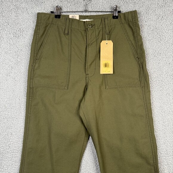 Levis Pants Womens 31 Khaki Green Ribcage Straight Utility Wide-Leg High Rise - Picture 4 of 15